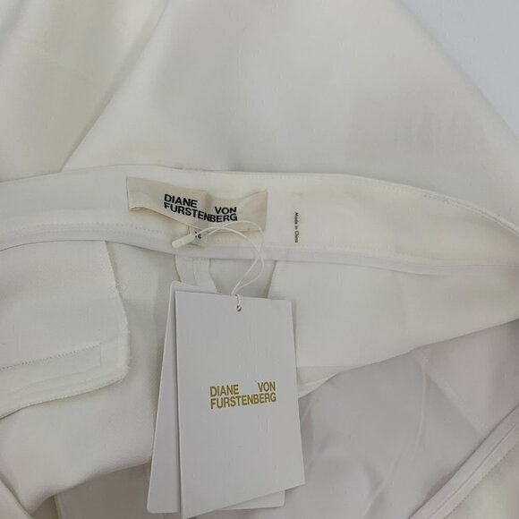 DVF Diane von Furstenberg Tami crop crepe trousers pants white new 14 - Picture 4 of 4